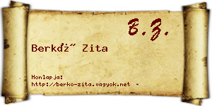 Berkó Zita névjegykártya