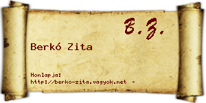 Berkó Zita névjegykártya
