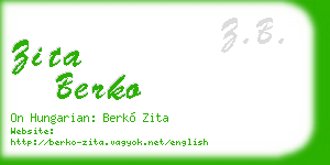 zita berko business card